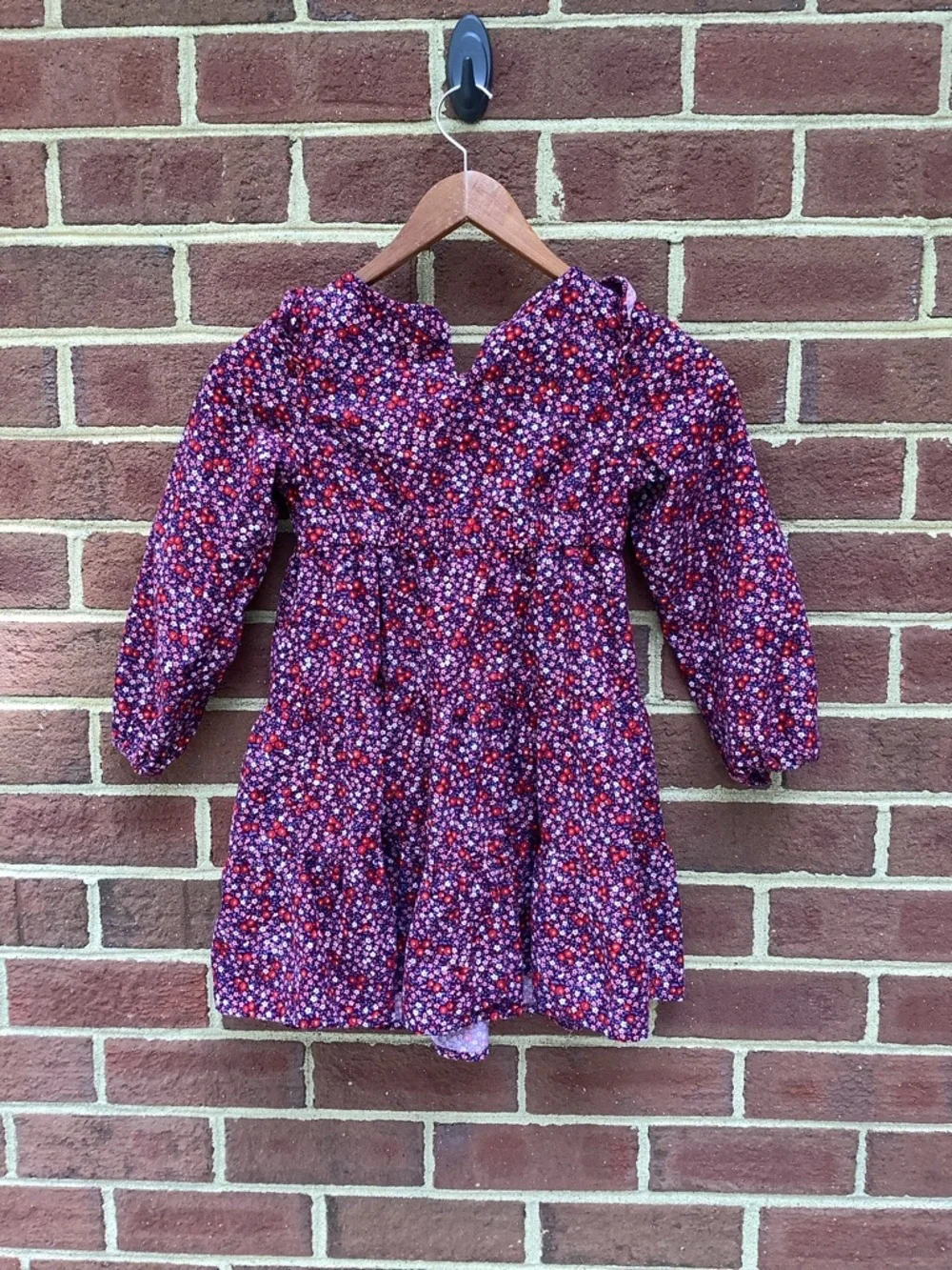 Wonder Nation Corduroy Tiered Long Sleeve Dress Button 6